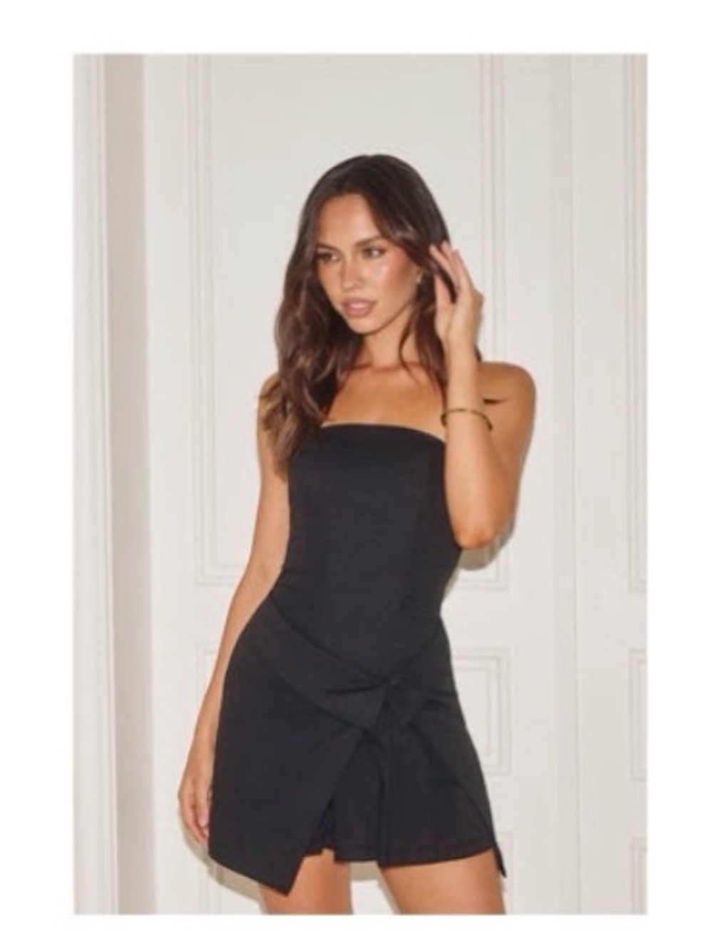 Lulu's Black Strapless Wrap Skirt